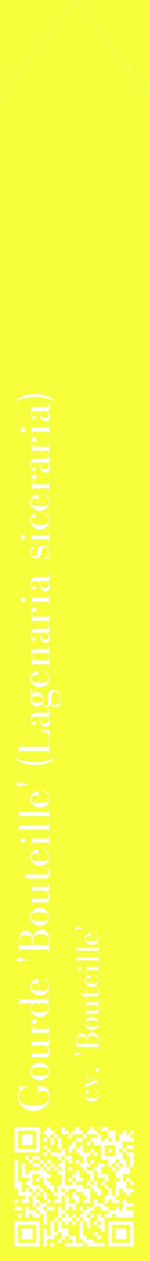 Étiquette de : Lagenaria siceraria cv. 'Bouteille' - format c - style blanche18_simplebod avec qrcode et comestibilité