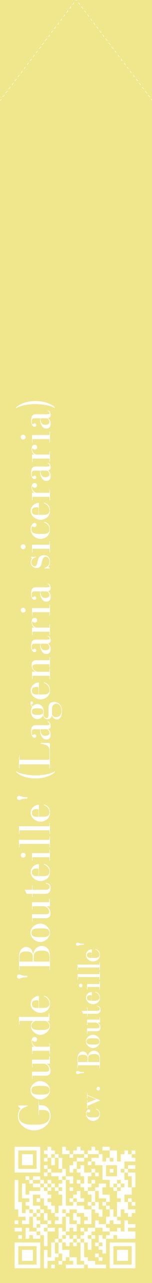 Étiquette de : Lagenaria siceraria cv. 'Bouteille' - format c - style blanche20_simplebod avec qrcode et comestibilité