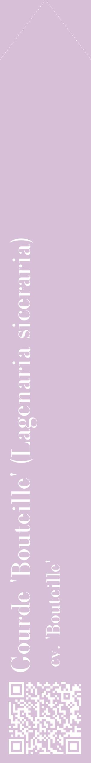 Étiquette de : Lagenaria siceraria cv. 'Bouteille' - format c - style blanche54_simplebod avec qrcode et comestibilité