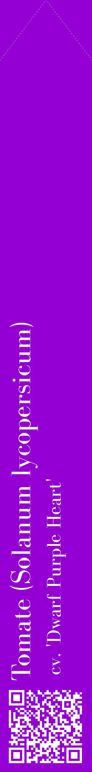 Étiquette de : Solanum lycopersicum cv. 'Dwarf Purple Heart' - format c - style blanche48_simplebod avec qrcode et comestibilité