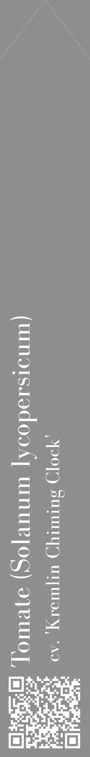 Étiquette de : Solanum lycopersicum cv. 'Kremlin Chiming Clock' - format c - style blanche25_simple_simplebod avec qrcode et comestibilité - position verticale