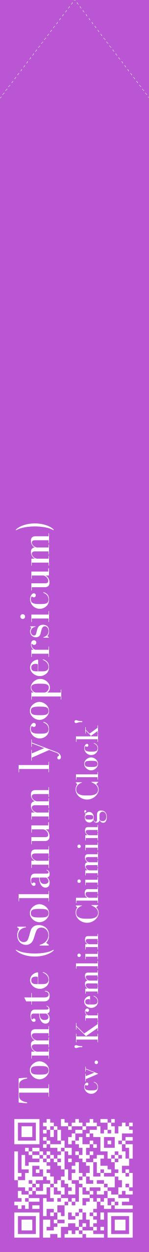 Étiquette de : Solanum lycopersicum cv. 'Kremlin Chiming Clock' - format c - style blanche50_simplebod avec qrcode et comestibilité