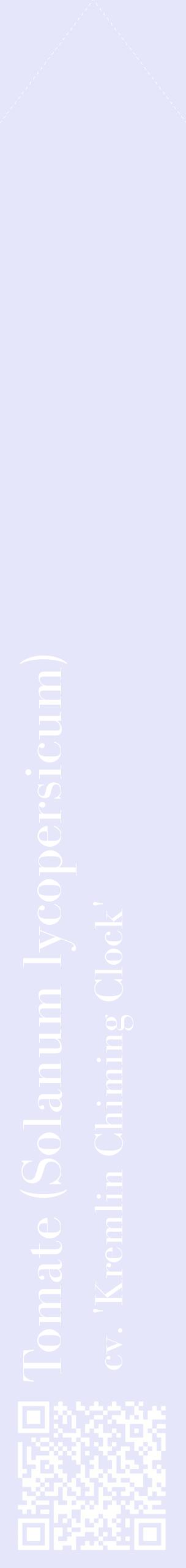 Étiquette de : Solanum lycopersicum cv. 'Kremlin Chiming Clock' - format c - style blanche55_simplebod avec qrcode et comestibilité