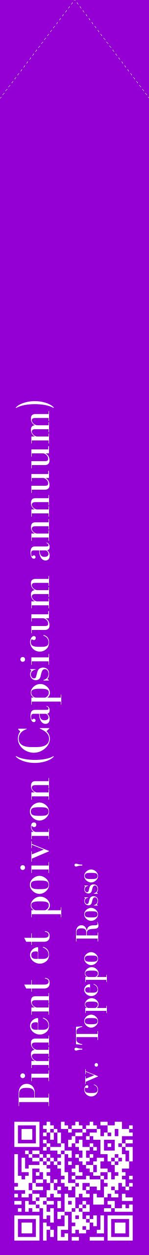 Étiquette de : Capsicum annuum cv. 'Topepo Rosso' - format c - style blanche48_simplebod avec qrcode et comestibilité