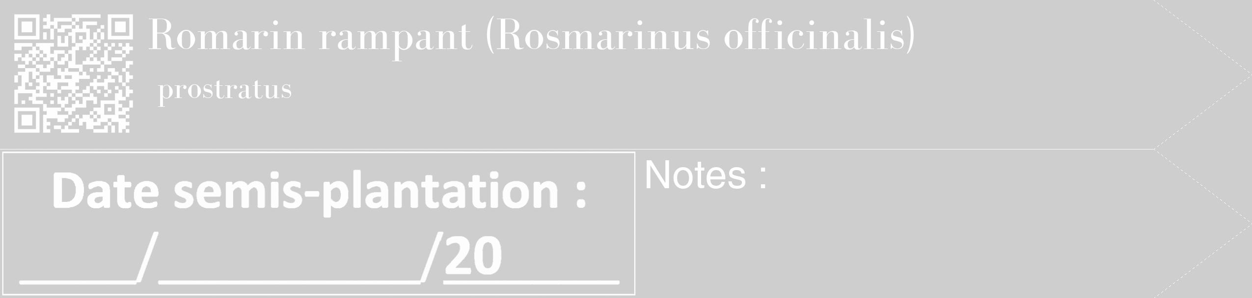 Étiquette de : Rosmarinus officinalis prostratus - format c - style blanche17_simple_simplebod avec qrcode et comestibilité