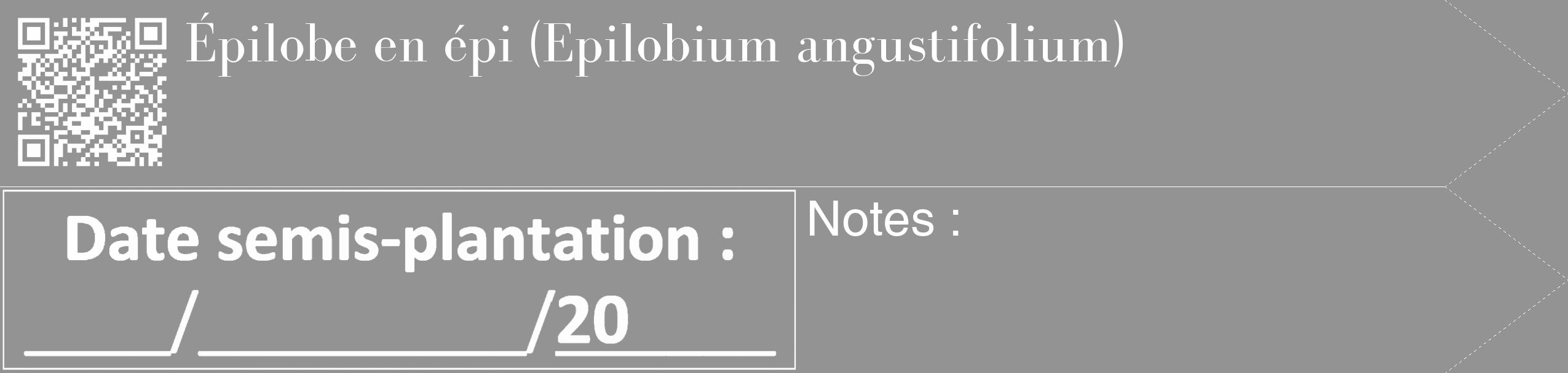 Étiquette de : Epilobium angustifolium - format c - style blanche44_simple_simplebod avec qrcode et comestibilité