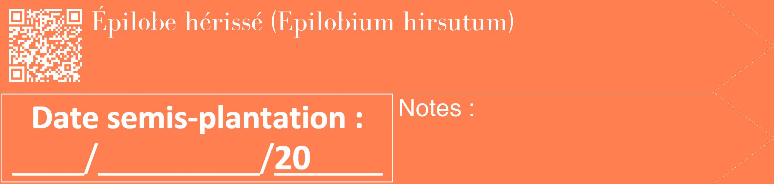 Étiquette de : Epilobium hirsutum - format c - style blanche24_simple_simplebod avec qrcode et comestibilité