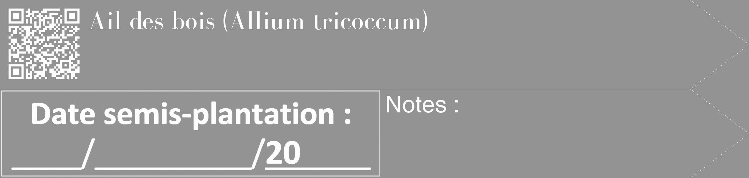 Étiquette de : Allium tricoccum - format c - style blanche44_simple_simplebod avec qrcode et comestibilité