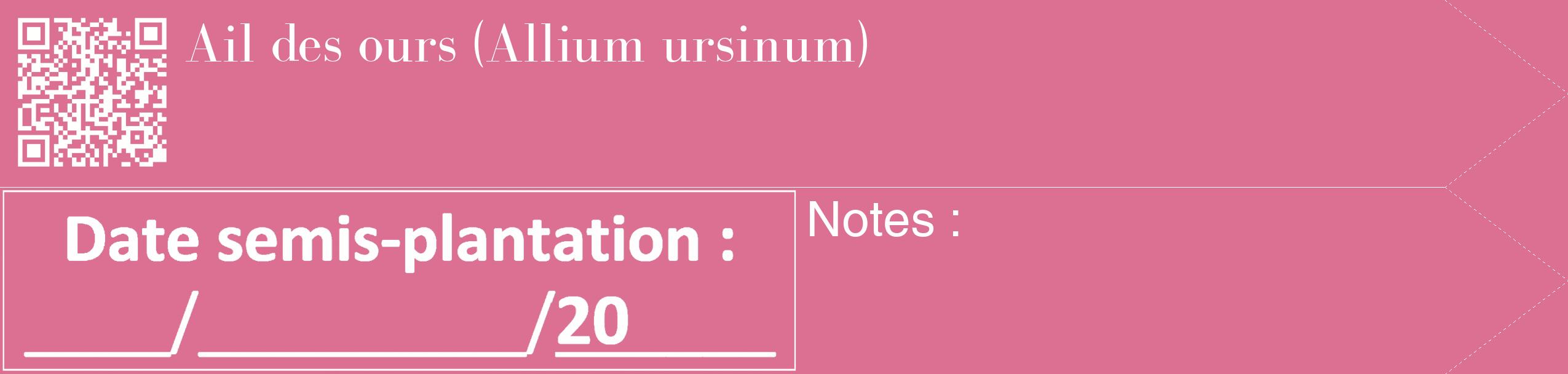 Étiquette de : Allium ursinum - format c - style blanche44_simple_simplebod avec qrcode et comestibilité