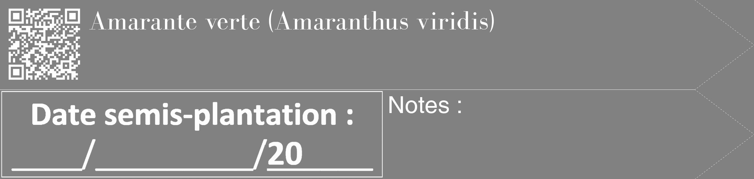 Étiquette de : Amaranthus viridis - format c - style blanche50_simple_simplebod avec qrcode et comestibilité