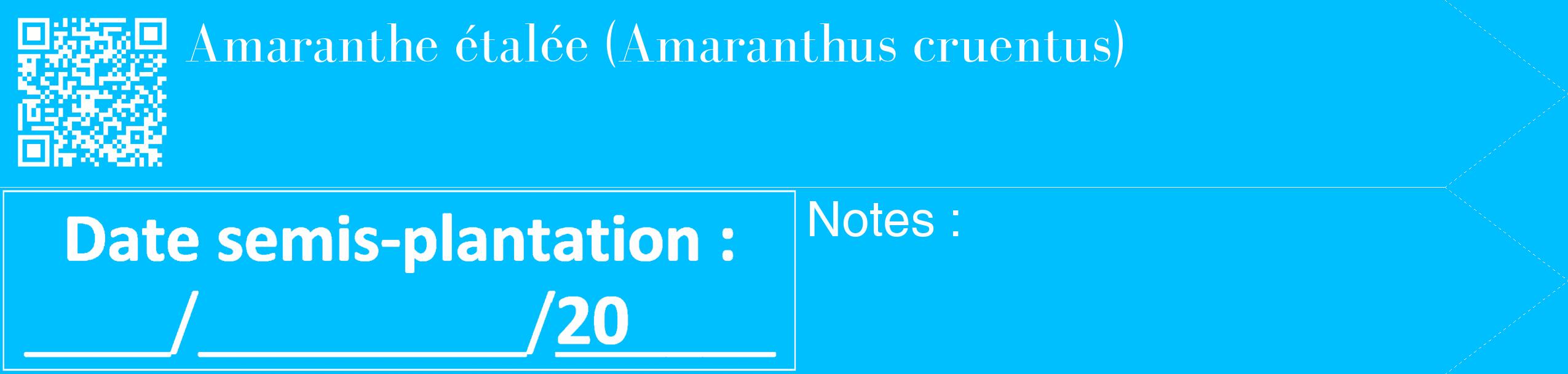 Étiquette de : Amaranthus cruentus - format c - style blanche2_simple_simplebod avec qrcode et comestibilité