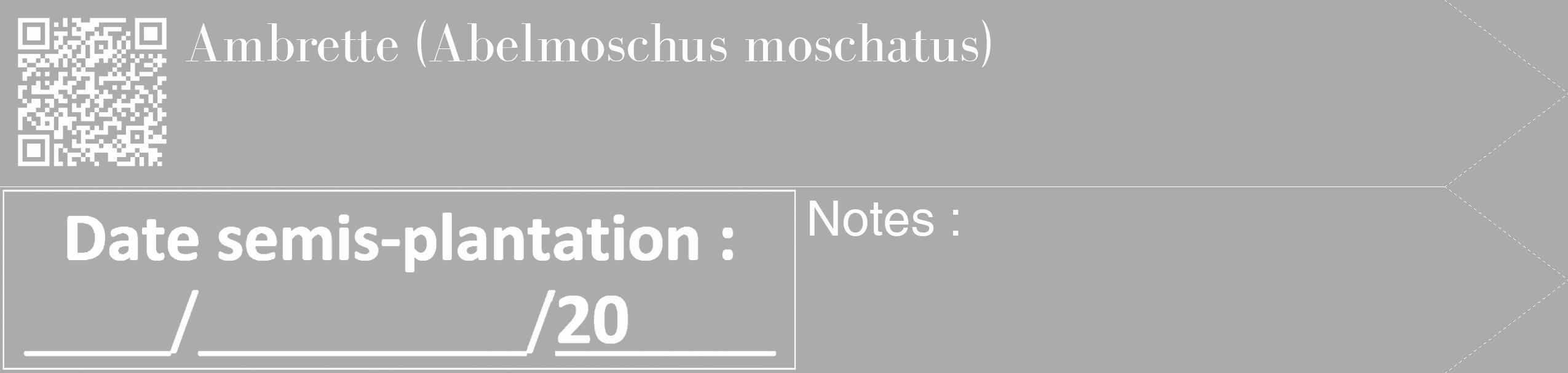 Étiquette de : Abelmoschus moschatus - format c - style blanche37_simple_simplebod avec qrcode et comestibilité