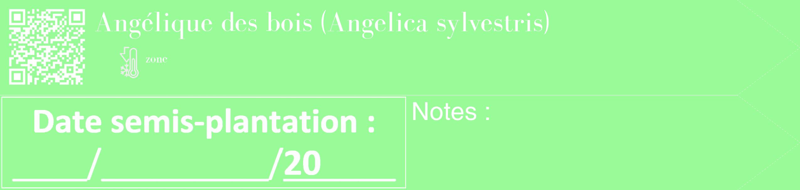 Étiquette de : Angelica sylvestris - format c - style blanche14_simple_simplebod avec qrcode et comestibilité