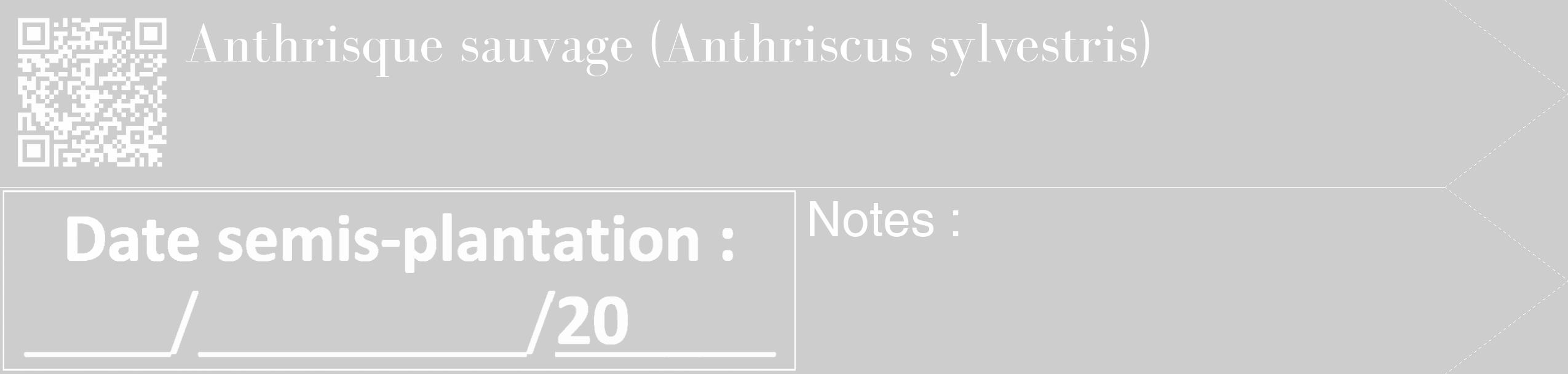Étiquette de : Anthriscus sylvestris - format c - style blanche41_simple_simplebod avec qrcode et comestibilité