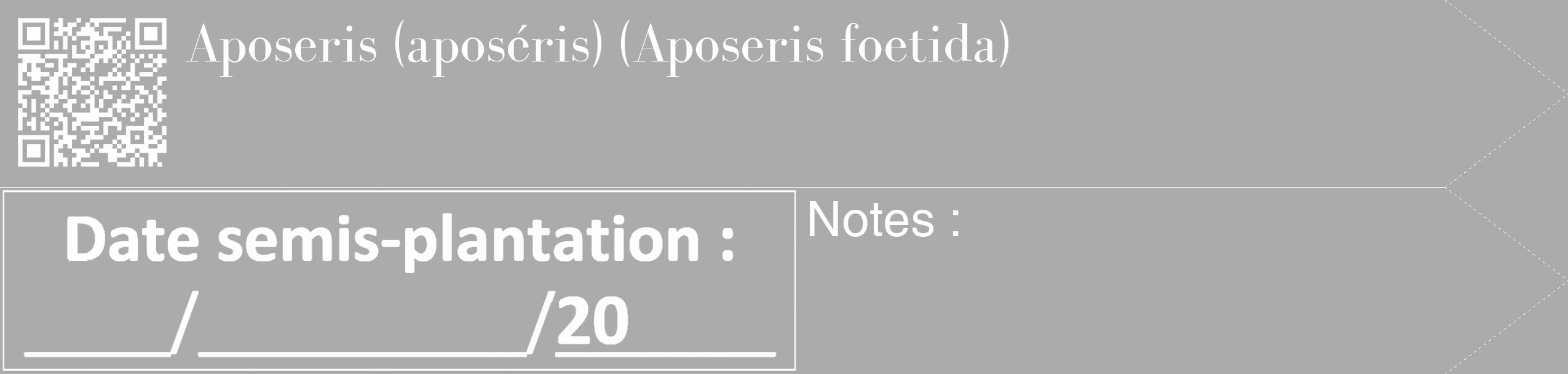 Étiquette de : Aposeris foetida - format c - style blanche37_simple_simplebod avec qrcode et comestibilité