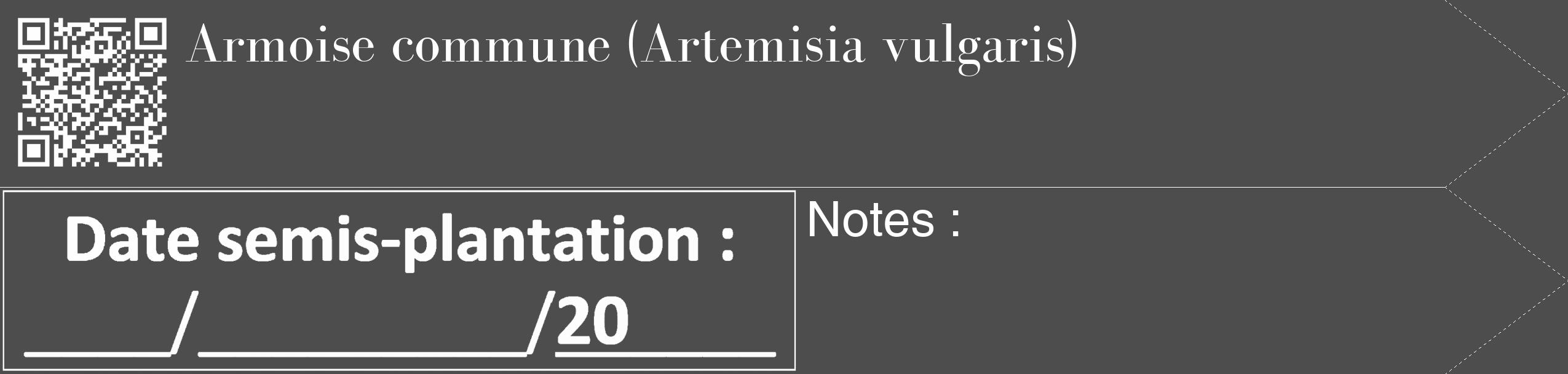 Étiquette de : Artemisia vulgaris - format c - style blanche28_simple_simplebod avec qrcode et comestibilité