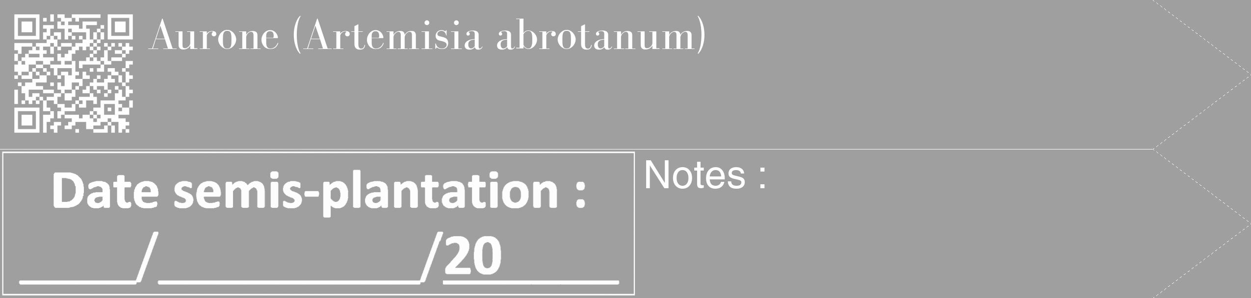 Étiquette de : Artemisia abrotanum - format c - style blanche24_simple_simplebod avec qrcode et comestibilité