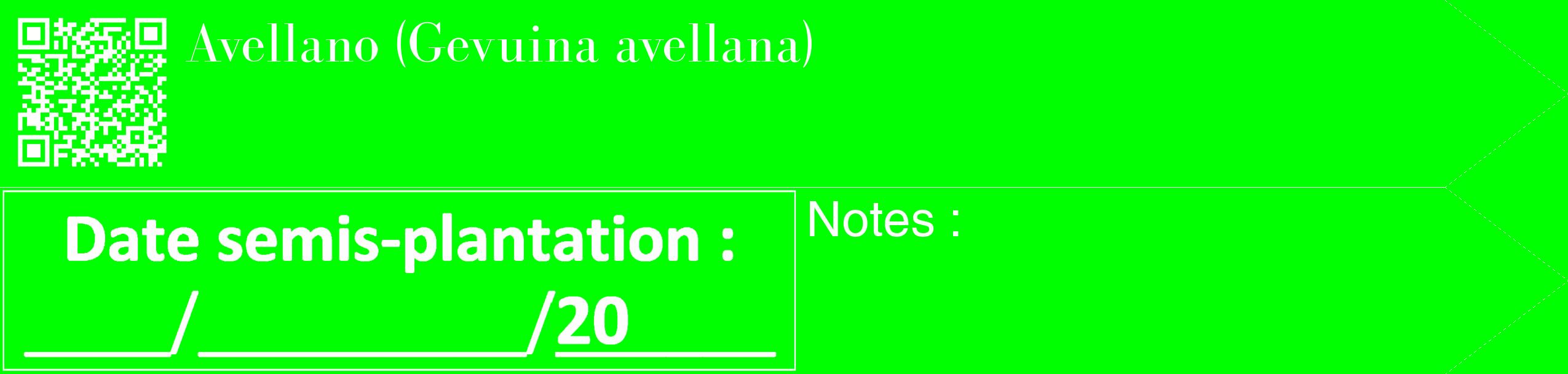 Étiquette de : Gevuina avellana - format c - style blanche16_simple_simplebod avec qrcode et comestibilité