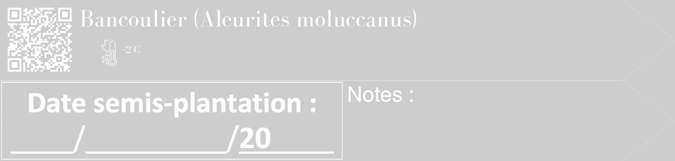 Étiquette de : Aleurites moluccanus - format c - style blanche41_simple_simplebod avec qrcode et comestibilité
