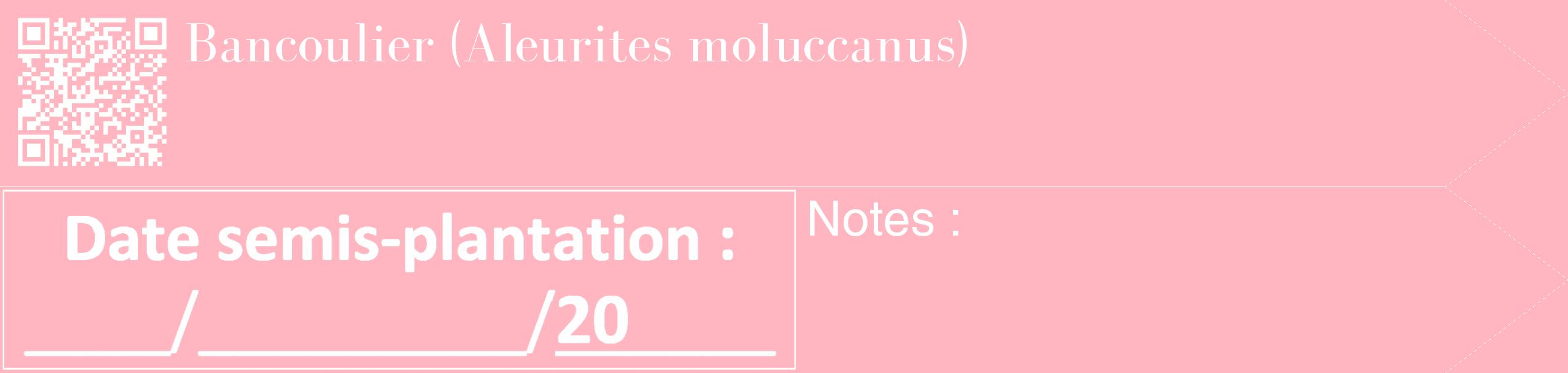 Étiquette de : Aleurites moluccanus - format c - style blanche41_simple_simplebod avec qrcode et comestibilité
