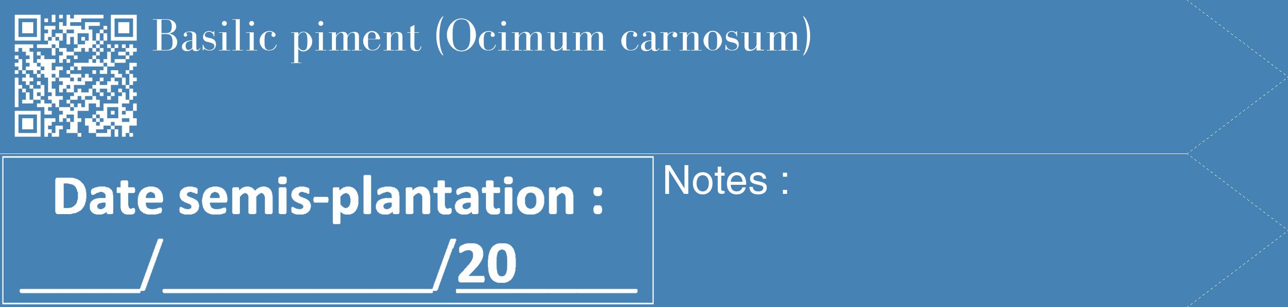 Étiquette de : Ocimum carnosum - format c - style blanche5_simple_simplebod avec qrcode et comestibilité