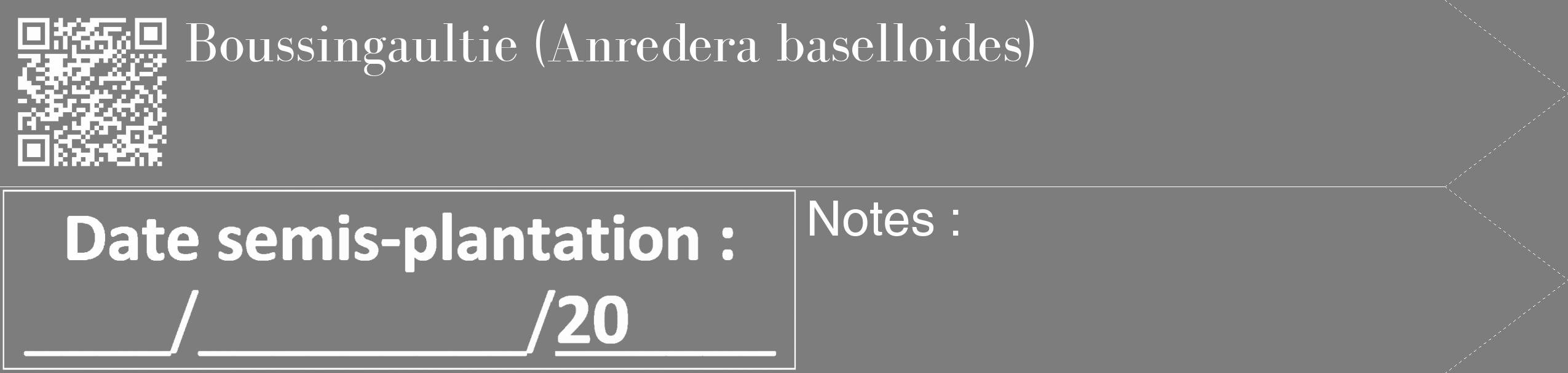 Étiquette de : Anredera baselloides - format c - style blanche35_simple_simplebod avec qrcode et comestibilité