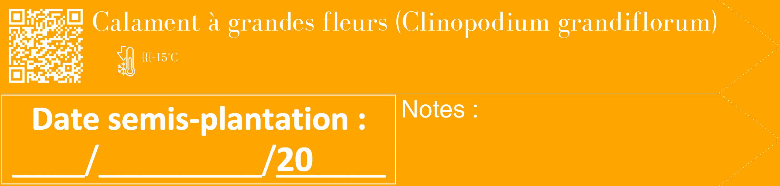 Étiquette de : Clinopodium grandiflorum - format c - style blanche22_simple_simplebod avec qrcode et comestibilité