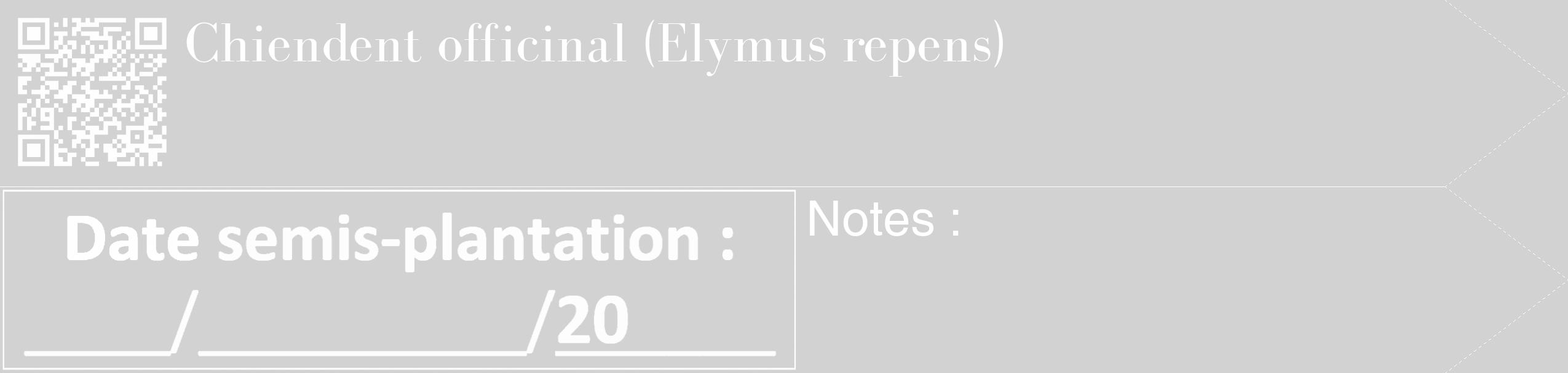 Étiquette de : Elymus repens - format c - style blanche14_simple_simplebod avec qrcode et comestibilité
