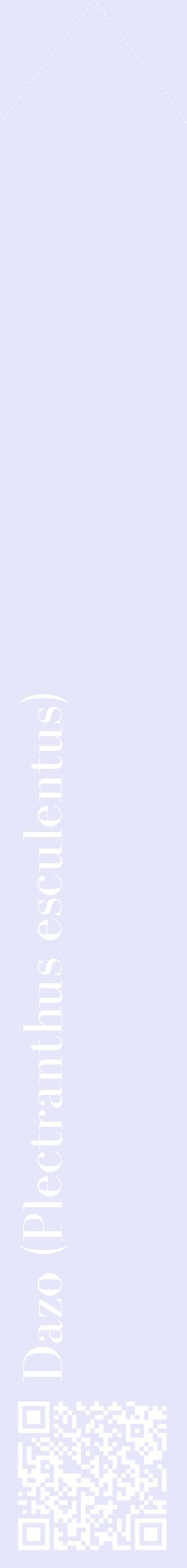 Étiquette de : Plectranthus esculentus - format c - style blanche55_simplebod avec qrcode et comestibilité