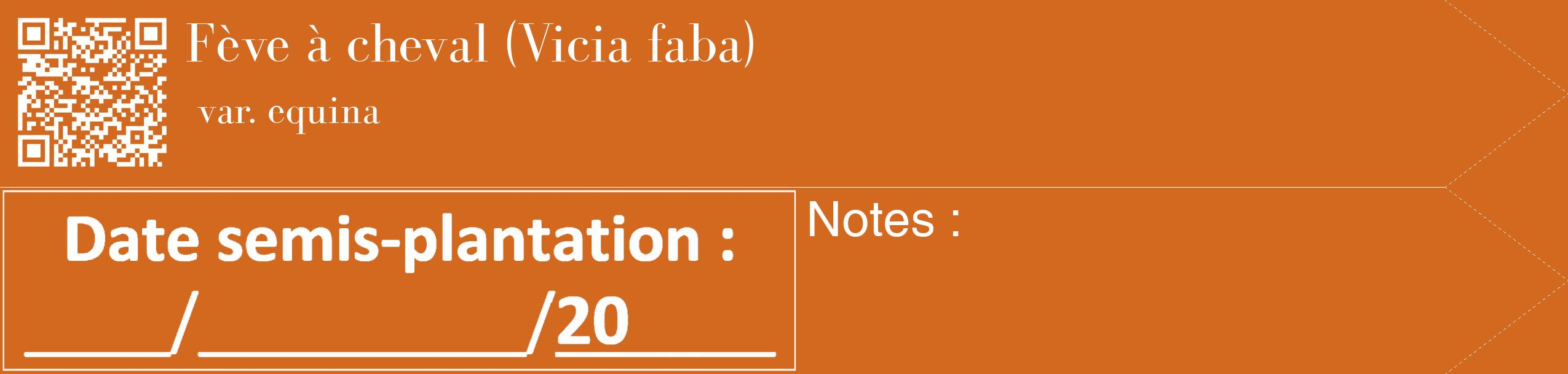 Étiquette de : Vicia faba var. equina - format c - style blanche31_simple_simplebod avec qrcode et comestibilité