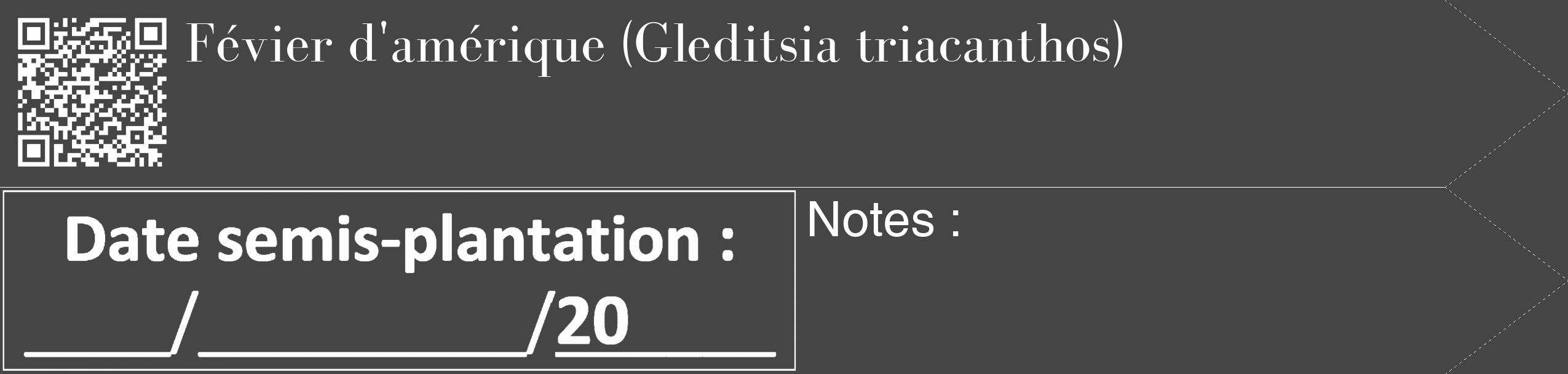 Étiquette de : Gleditsia triacanthos - format c - style blanche58_simple_simplebod avec qrcode et comestibilité