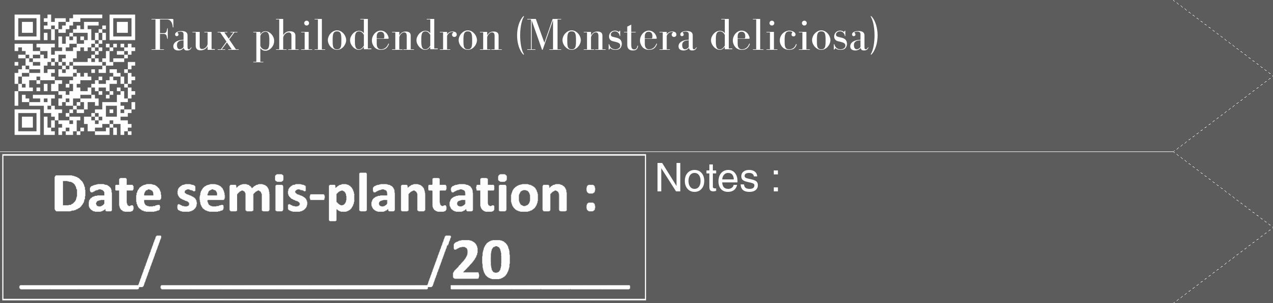 Étiquette de : Monstera deliciosa - format c - style blanche49_simple_simplebod avec qrcode et comestibilité