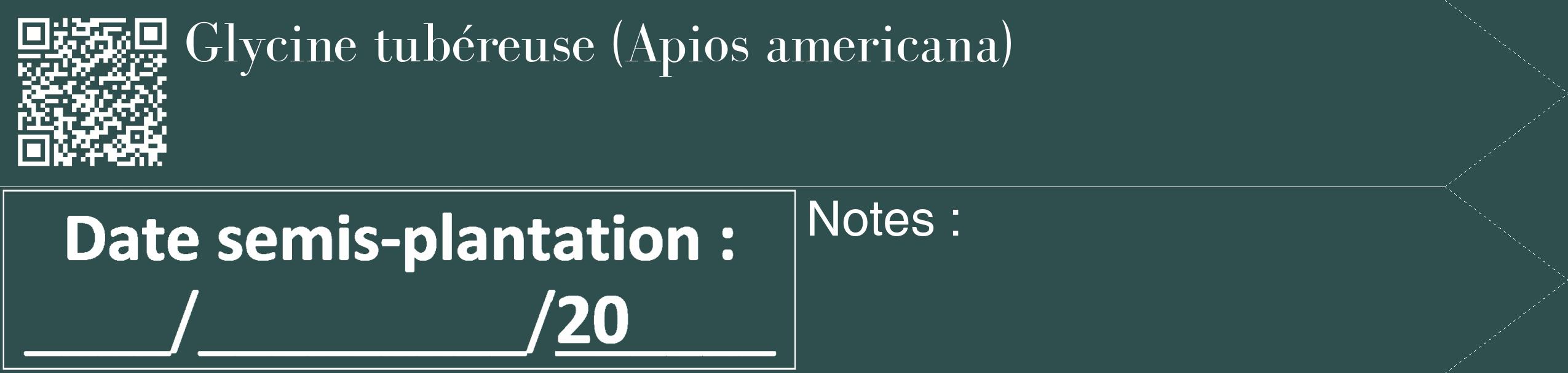 Étiquette de : Apios americana - format c - style blanche58_simple_simplebod avec qrcode et comestibilité