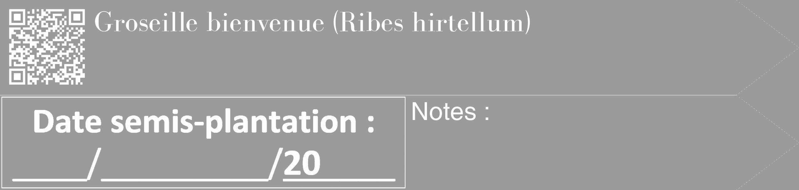 Étiquette de : Ribes hirtellum - format c - style blanche52_simple_simplebod avec qrcode et comestibilité