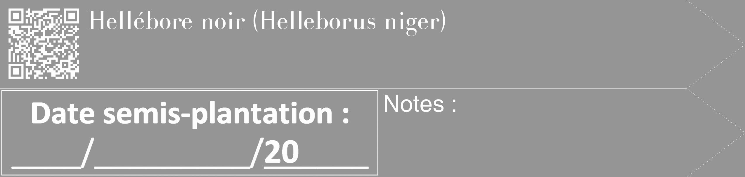 Étiquette de : Helleborus niger - format c - style blanche16_simple_simplebod avec qrcode et comestibilité