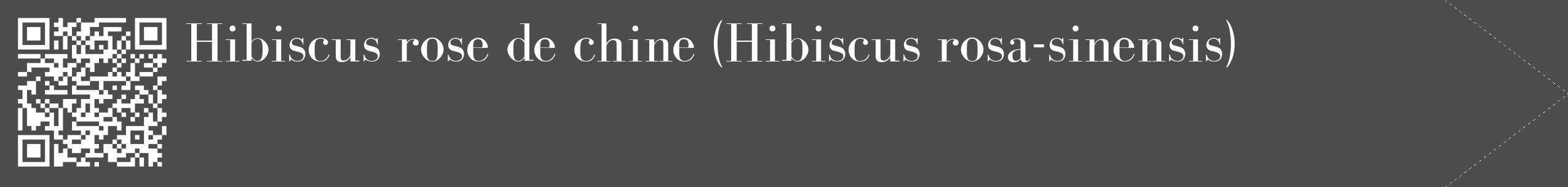Étiquette de : Hibiscus rosa-sinensis - format c - style blanche27_simple_simplebod avec qrcode et comestibilité