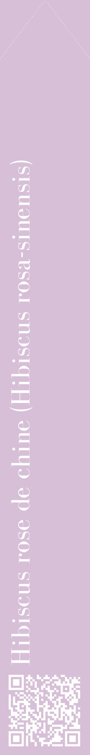 Étiquette de : Hibiscus rosa-sinensis - format c - style blanche54_simplebod avec qrcode et comestibilité