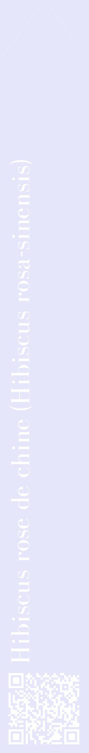 Étiquette de : Hibiscus rosa-sinensis - format c - style blanche55_simplebod avec qrcode et comestibilité