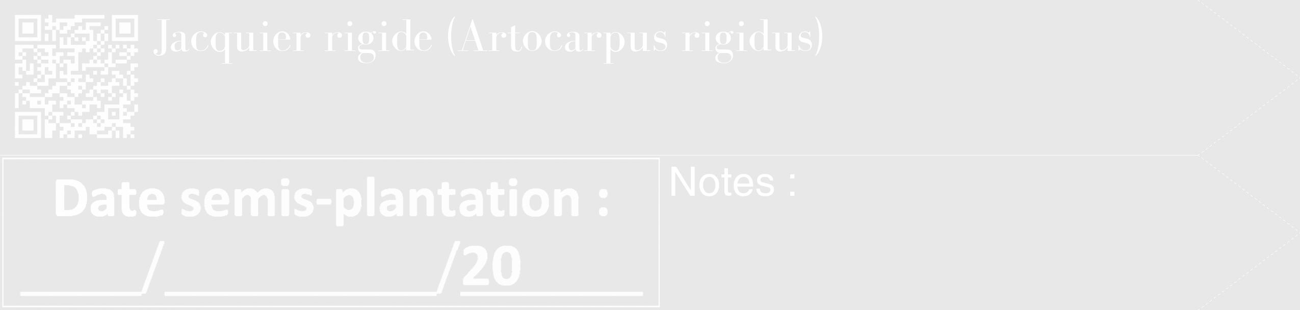 Étiquette de : Artocarpus rigidus - format c - style blanche55_simple_simplebod avec qrcode et comestibilité