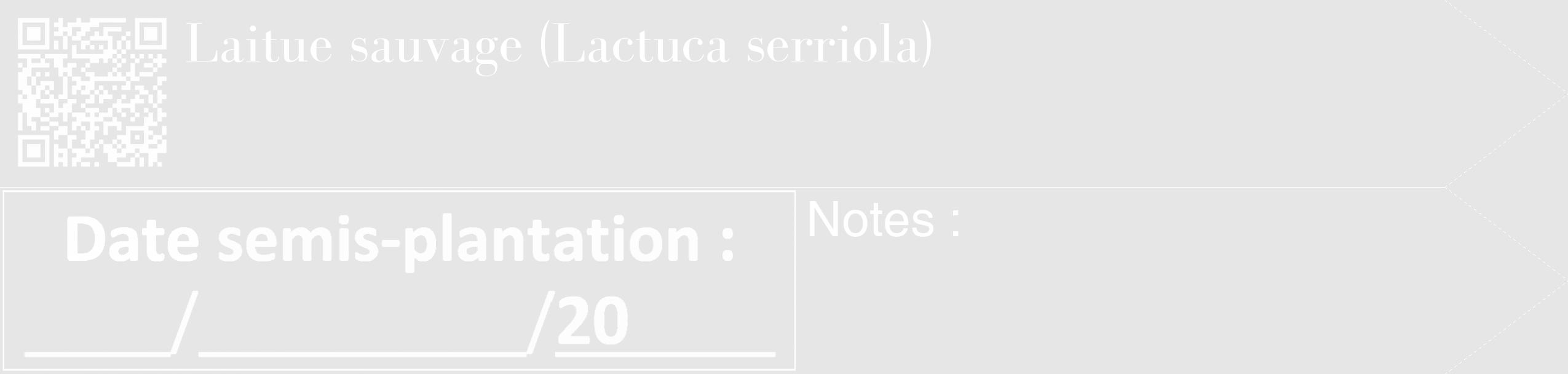 Étiquette de : Lactuca serriola - format c - style blanche18_simple_simplebod avec qrcode et comestibilité