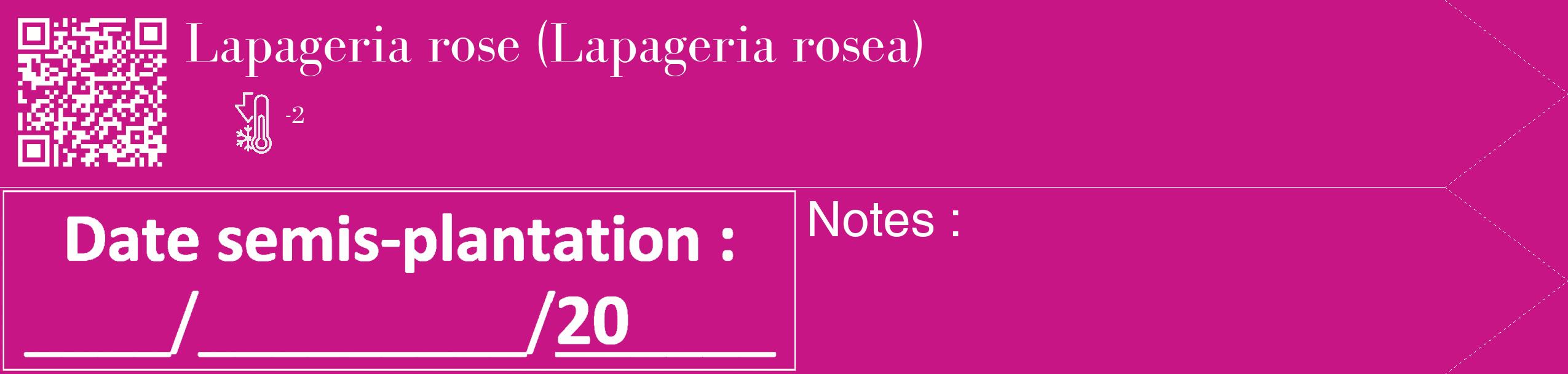 Étiquette de : Lapageria rosea - format c - style blanche45_simple_simplebod avec qrcode et comestibilité