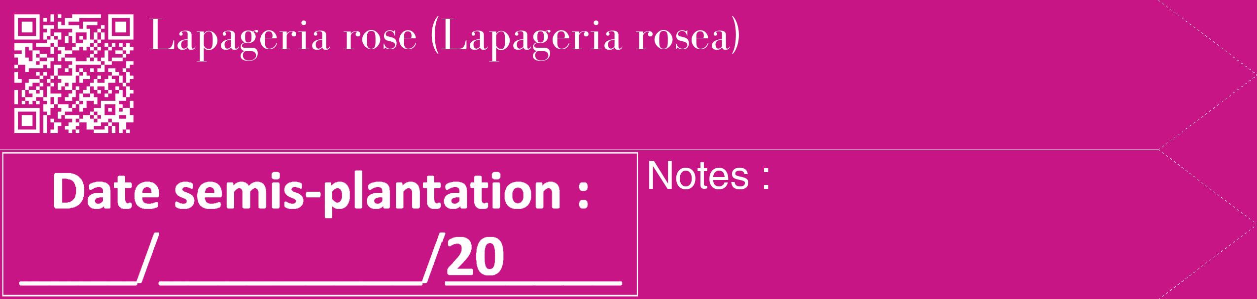 Étiquette de : Lapageria rosea - format c - style blanche45_simple_simplebod avec qrcode et comestibilité