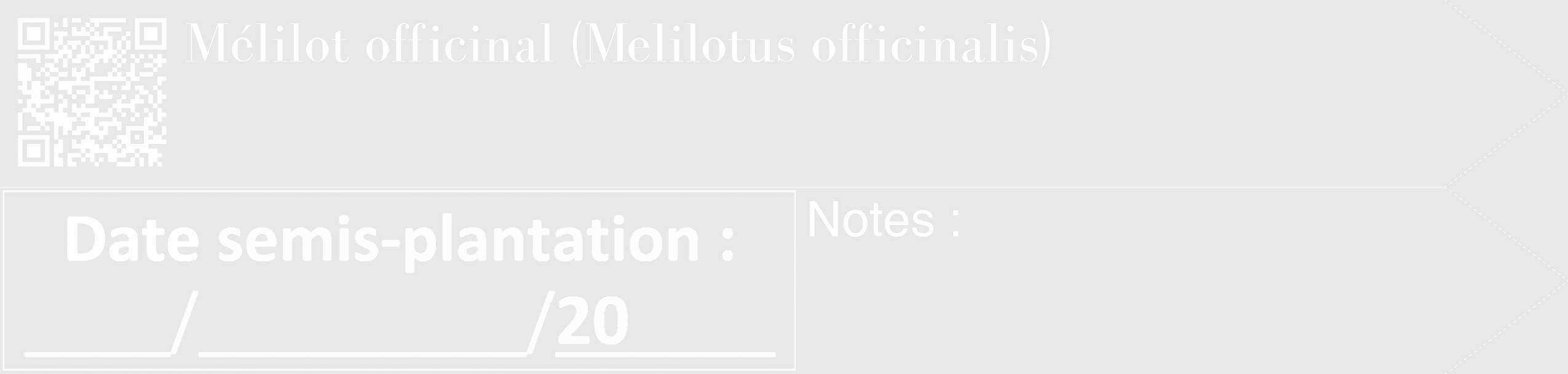 Étiquette de : Melilotus officinalis - format c - style blanche55_simple_simplebod avec qrcode et comestibilité
