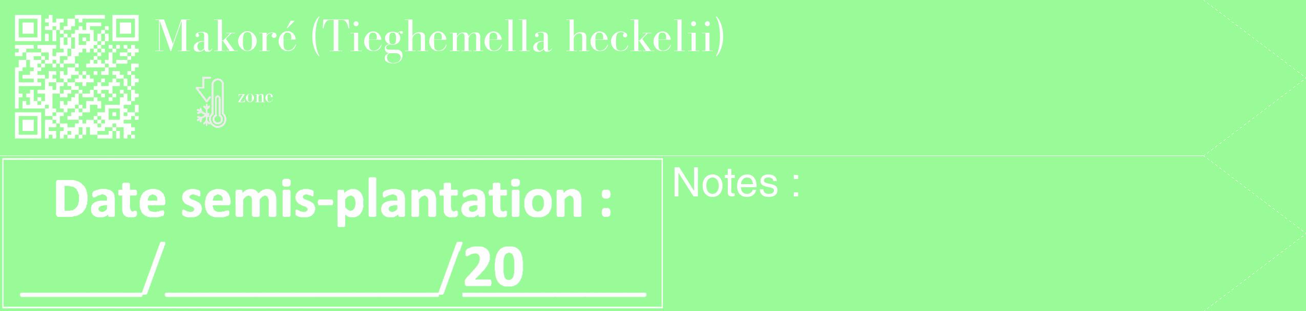 Étiquette de : Tieghemella heckelii - format c - style blanche14_simple_simplebod avec qrcode et comestibilité