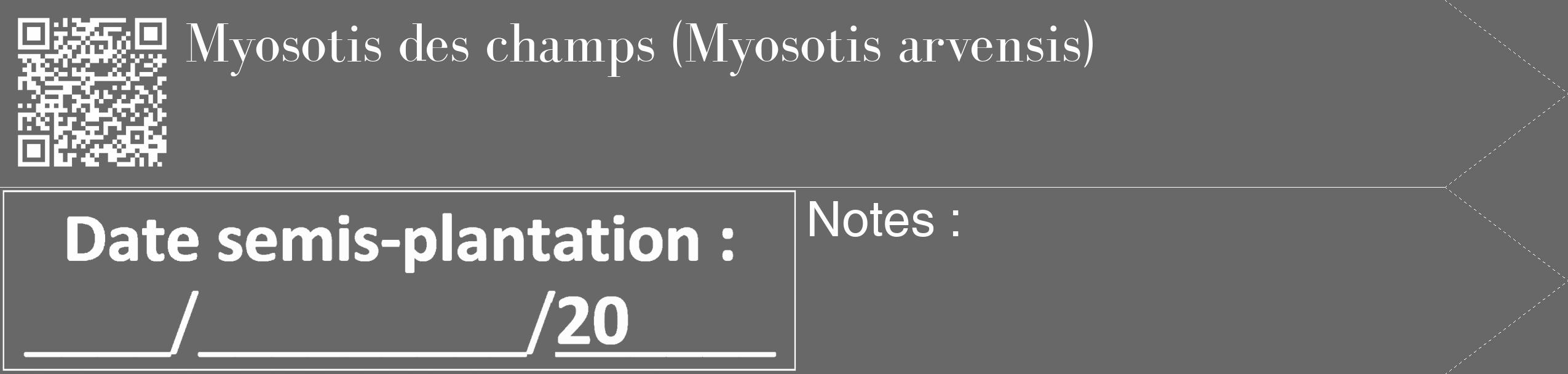 Étiquette de : Myosotis arvensis - format c - style blanche6_simple_simplebod avec qrcode et comestibilité