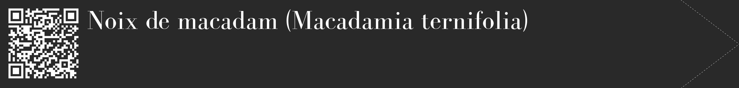 Étiquette de : Macadamia ternifolia - format c - style blanche34_simple_simplebod avec qrcode et comestibilité