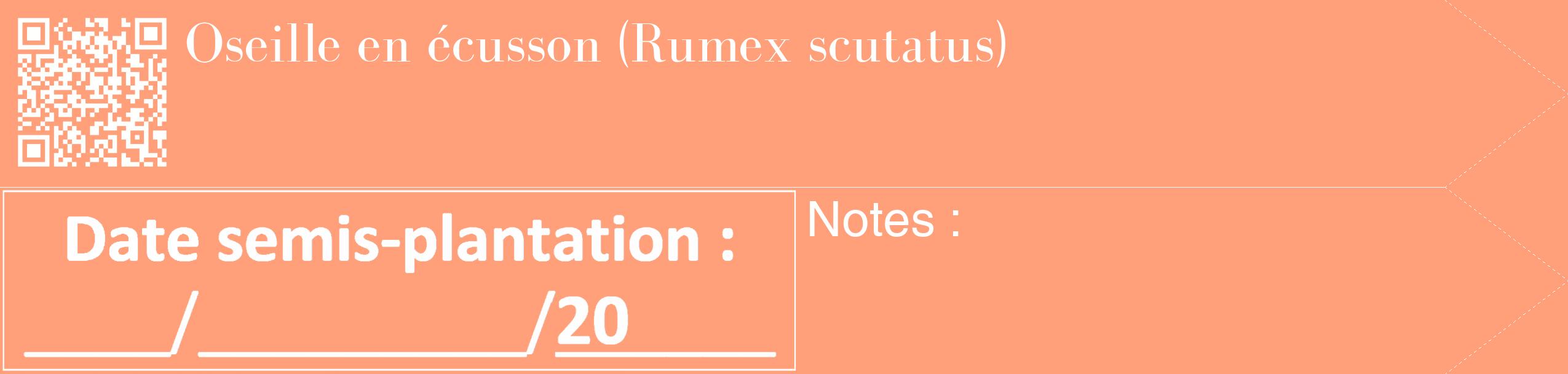 Étiquette de : Rumex scutatus - format c - style blanche39_simple_simplebod avec qrcode et comestibilité