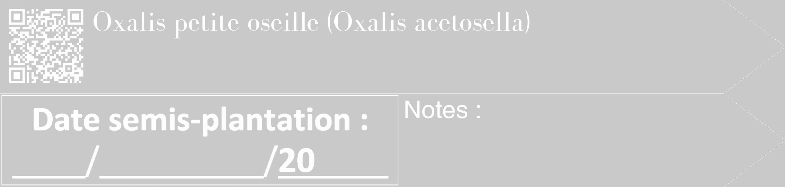 Étiquette de : Oxalis acetosella - format c - style blanche54_simple_simplebod avec qrcode et comestibilité