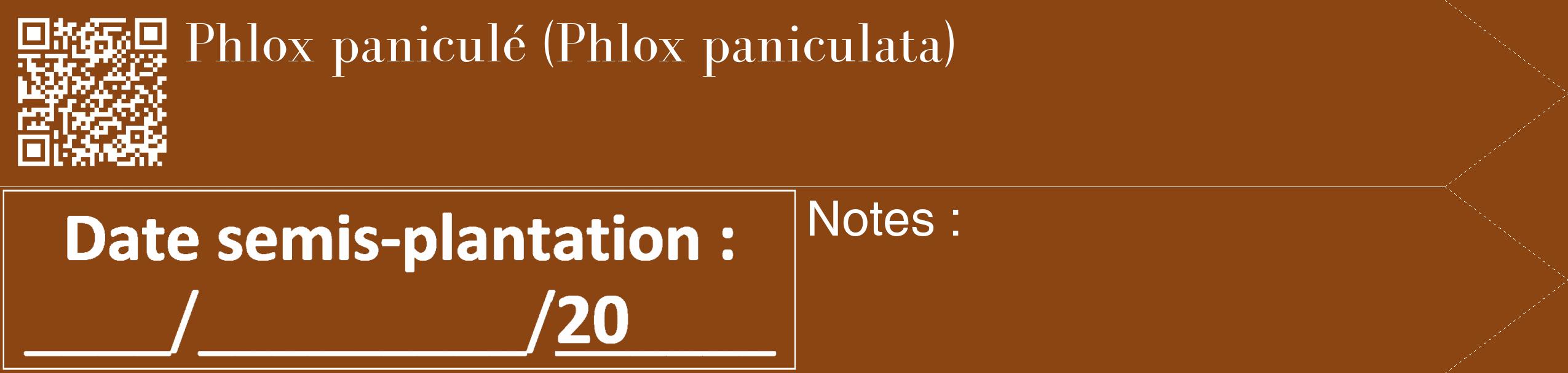 Étiquette de : Phlox paniculata - format c - style blanche30_simple_simplebod avec qrcode et comestibilité