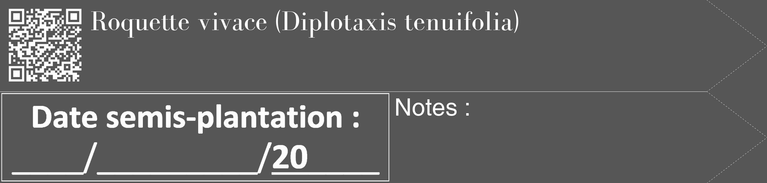 Étiquette de : Diplotaxis tenuifolia - format c - style blanche45_simple_simplebod avec qrcode et comestibilité